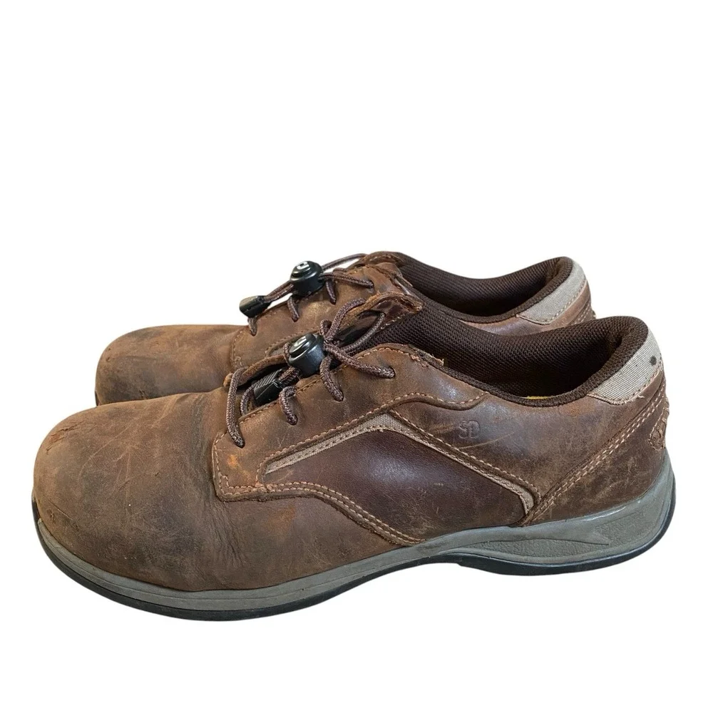 Red Wing Safety Toe Work Shoes Sz 8.5 E2 41.5 Brown Leather Slip Resistant 6708